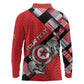 Personalized Tunisia Long Sleeve Polo Shirt Silver Lions Sports Patterns - African Pride