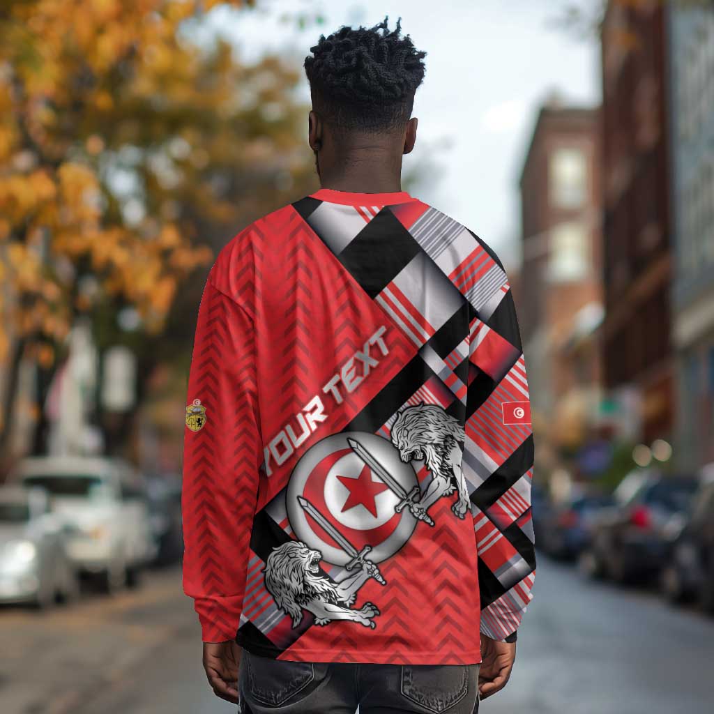 Personalized Tunisia Long Sleeve Shirt Silver Lions Sports Patterns - African Pride