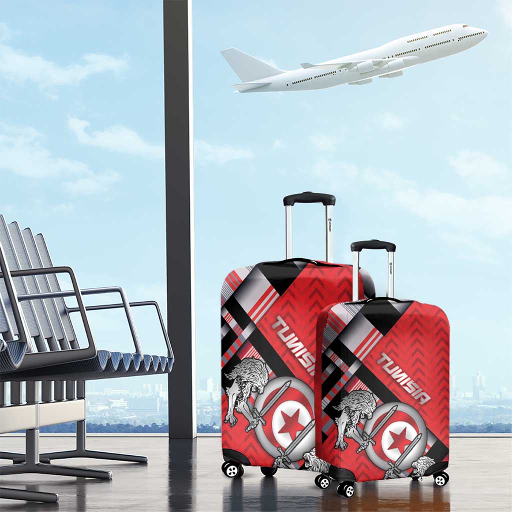 Tunisia Luggage Cover Silver Lions Sports Patterns - African Pride