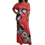 Personalized Tunisia Off Shoulder Maxi Dress Silver Lions Sports Patterns - African Pride
