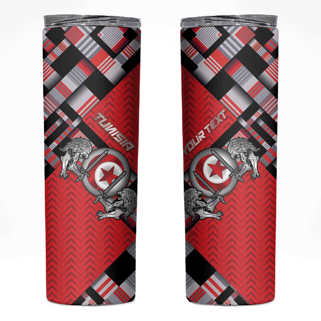 Personalized Tunisia Skinny Tumbler Silver Lions Sports Patterns - African Pride