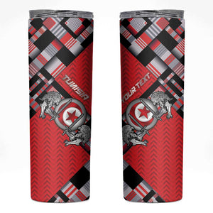 Personalized Tunisia Skinny Tumbler Silver Lions Sports Patterns - African Pride
