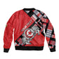 Personalized Tunisia Sleeve Zip Bomber Jacket Silver Lions Sports Patterns - African Pride