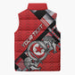 Personalized Tunisia Sleeveless Puffer Jacket Silver Lions Sports Patterns - African Pride