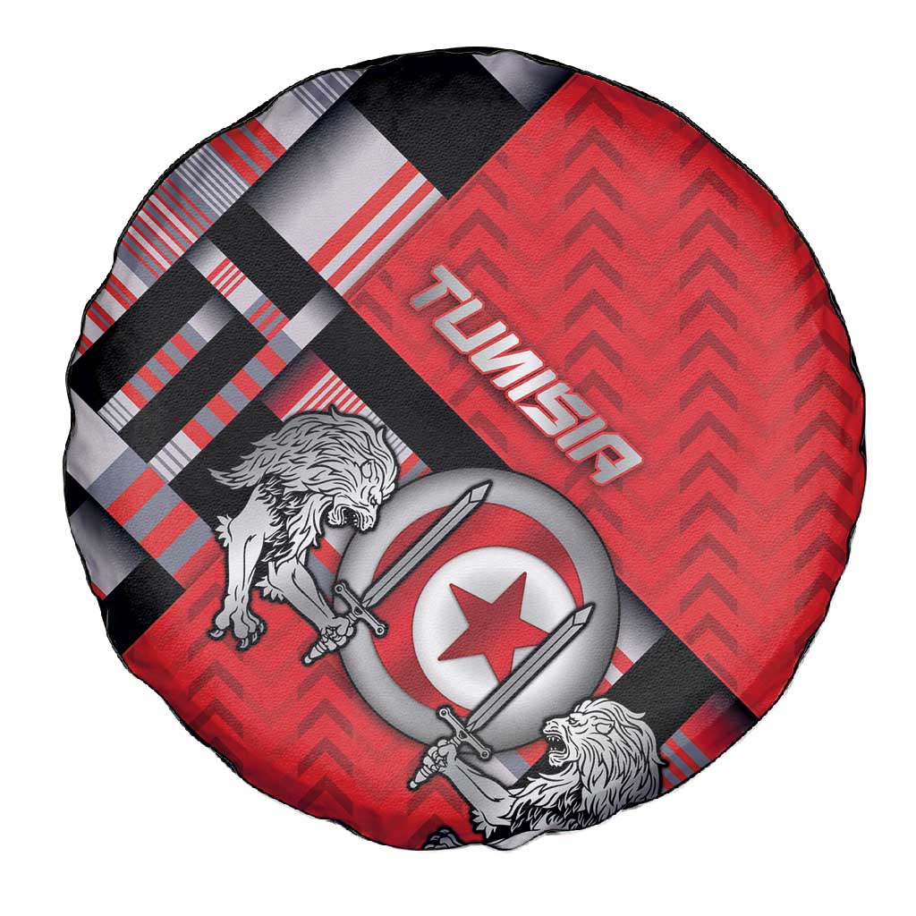 Tunisia Spare Tire Cover Silver Lions Sports Patterns - African Pride