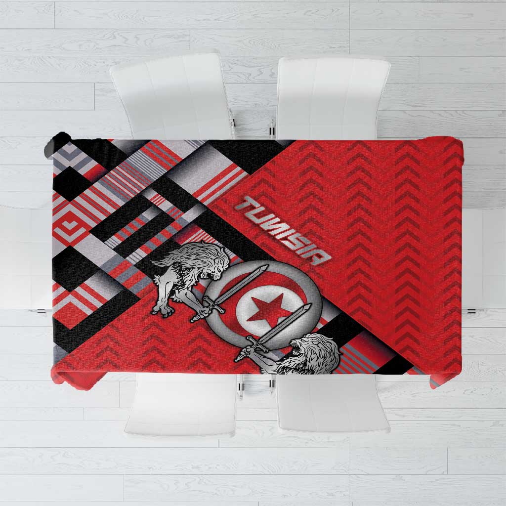 Tunisia Tablecloth Silver Lions Sports Patterns - African Pride