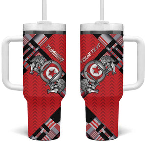 Personalized Tunisia Tumbler With Handle Silver Lions Sports Patterns - African Pride