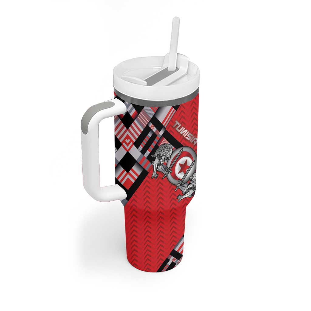 Personalized Tunisia Tumbler With Handle Silver Lions Sports Patterns - African Pride