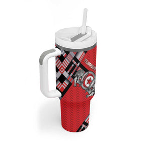 Personalized Tunisia Tumbler With Handle Silver Lions Sports Patterns - African Pride