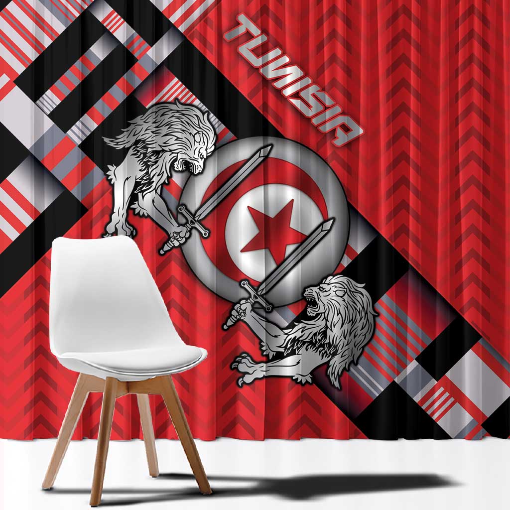 Tunisia Window Curtain Silver Lions Sports Patterns - African Pride