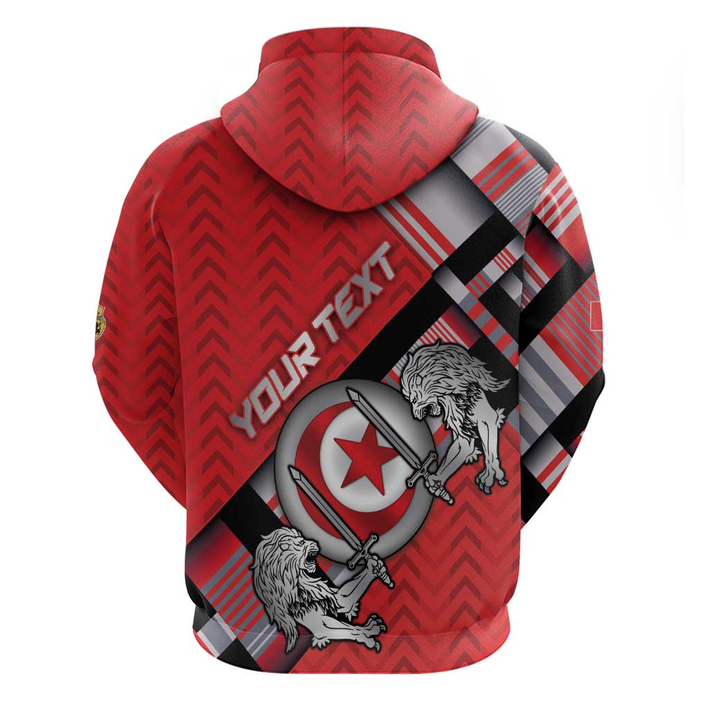 Personalized Tunisia Zip Hoodie Silver Lions Sports Patterns - African Pride