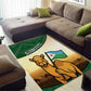 African Djibouti Area Rug Camel Holding Jabuuti Flag - African Pride