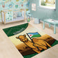 African Djibouti Area Rug Camel Holding Jabuuti Flag - African Pride
