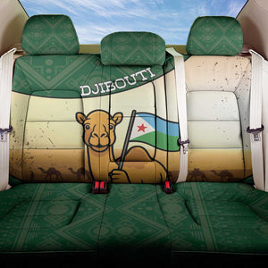 African Djibouti Back Car Seat Cover Camel Holding Jabuuti Flag - African Pride