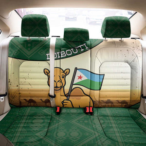 African Djibouti Back Car Seat Cover Camel Holding Jabuuti Flag - African Pride