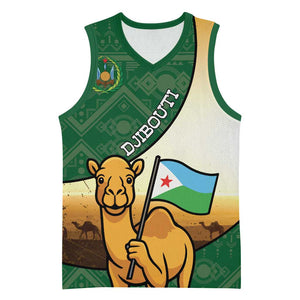 Personalized African Djibouti Basketball Jersey Camel Holding Jabuuti Flag - African Pride