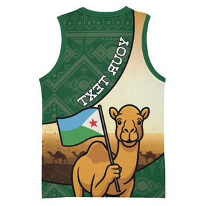 Personalized African Djibouti Basketball Jersey Camel Holding Jabuuti Flag - African Pride