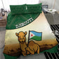 African Djibouti Bedding Set Camel Holding Jabuuti Flag - African Pride