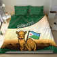 African Djibouti Bedding Set Camel Holding Jabuuti Flag - African Pride