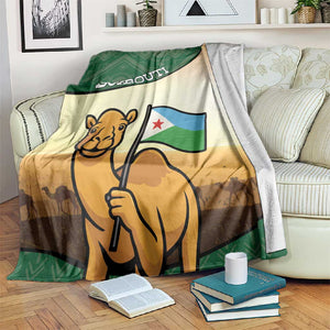 African Djibouti Blanket Camel Holding Jabuuti Flag - African Pride