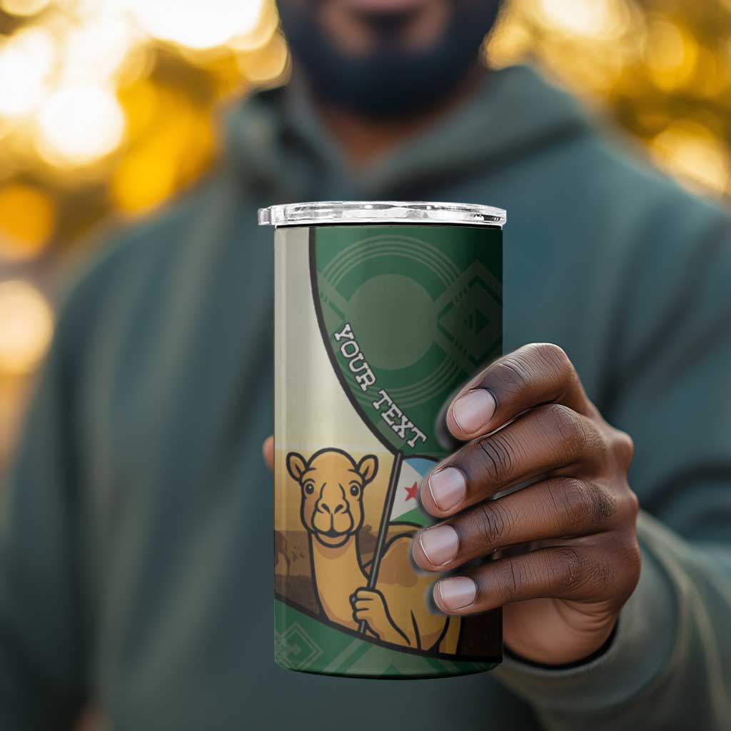 Personalized African Djibouti 4 in 1 Can Cooler Tumbler Camel Holding Jabuuti Flag - African Pride