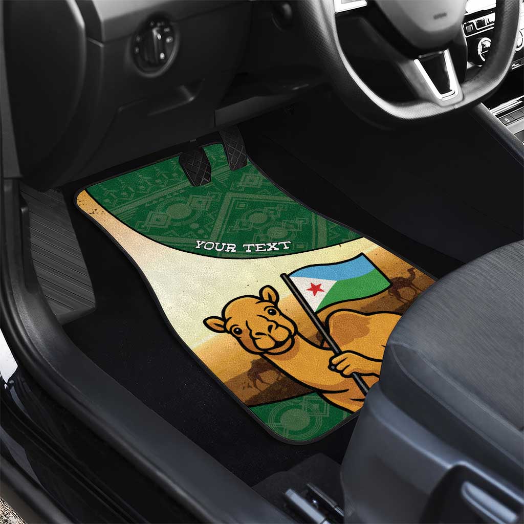 African Djibouti Car Mats Camel Holding Jabuuti Flag - African Pride