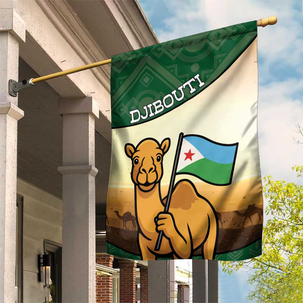 African Djibouti Garden Flag Camel Holding Jabuuti Flag - African Pride