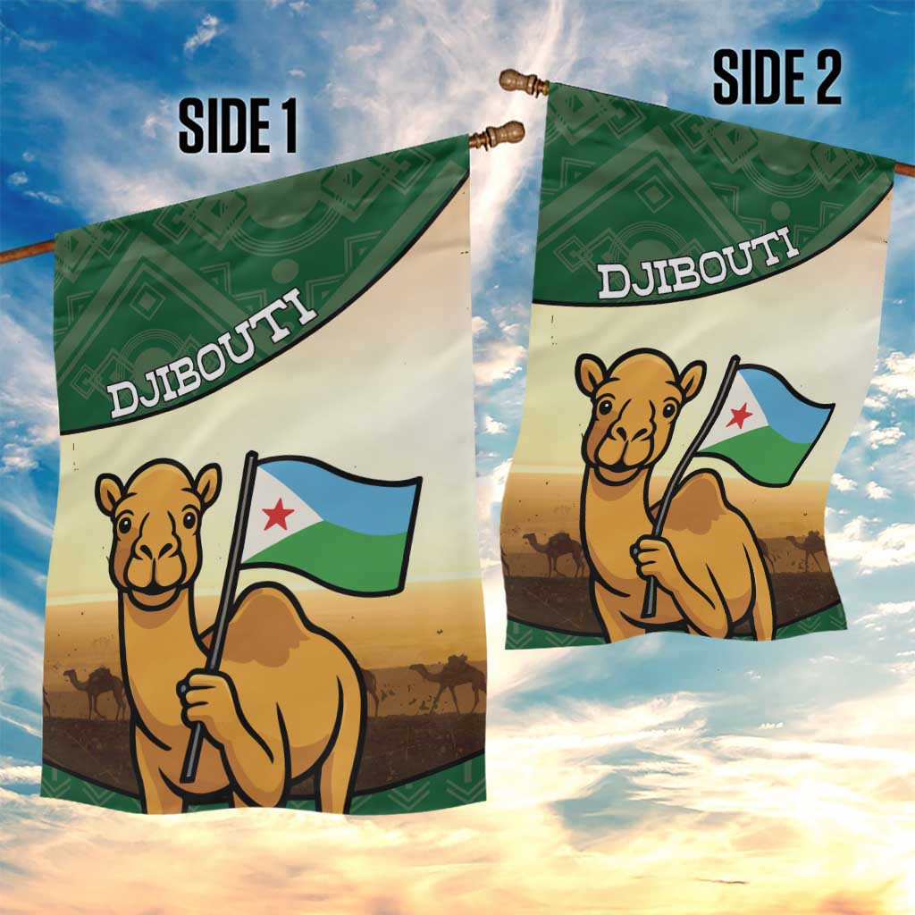 African Djibouti Garden Flag Camel Holding Jabuuti Flag - African Pride