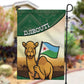 African Djibouti Garden Flag Camel Holding Jabuuti Flag - African Pride