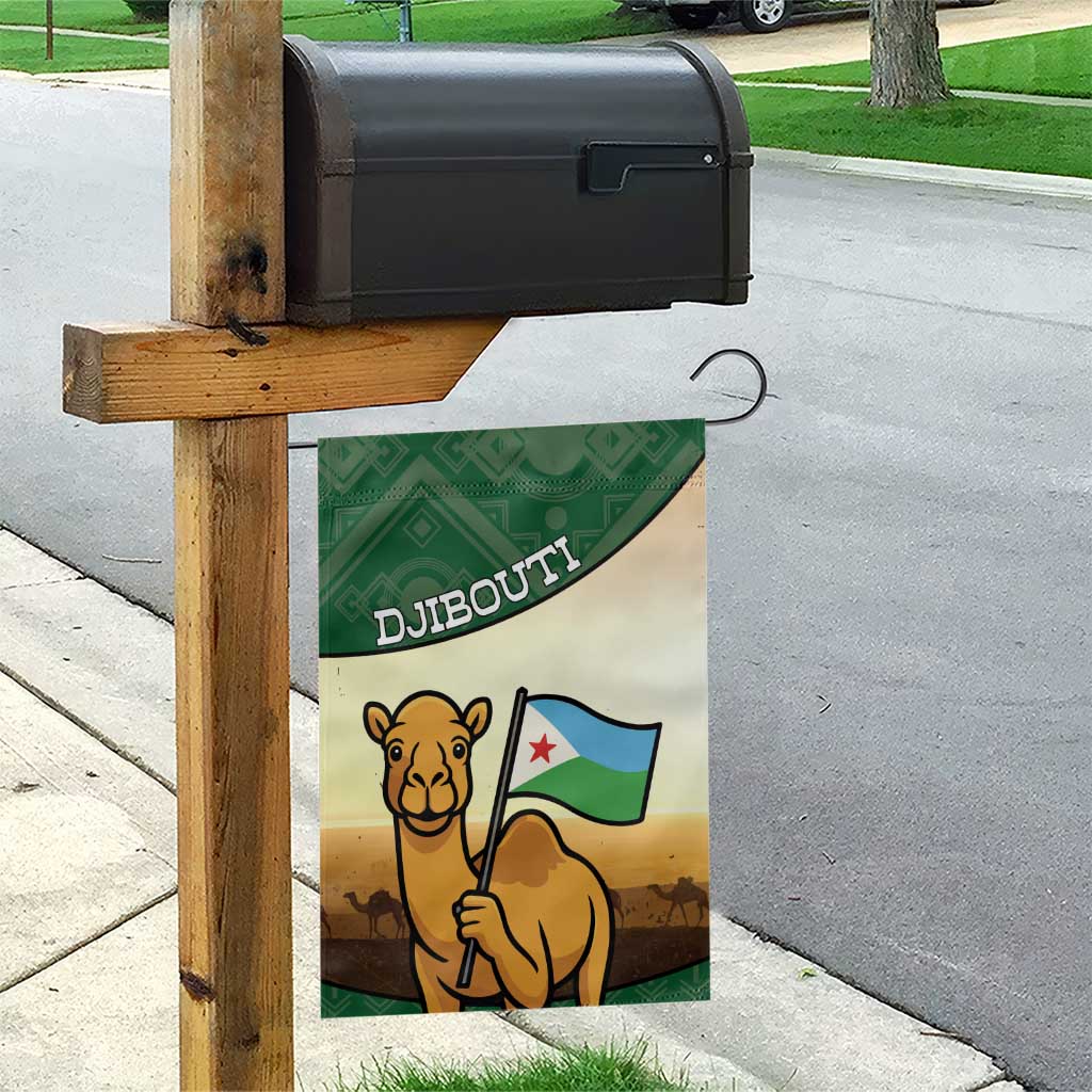 African Djibouti Garden Flag Camel Holding Jabuuti Flag - African Pride