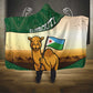 African Djibouti Hooded Blanket Camel Holding Jabuuti Flag - African Pride