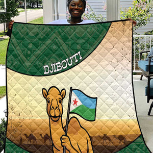 African Djibouti Quilt Camel Holding Jabuuti Flag - African Pride