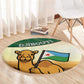 African Djibouti Round Carpet Camel Holding Jabuuti Flag - African Pride
