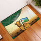 African Djibouti Rubber Doormat Camel Holding Jabuuti Flag - African Pride