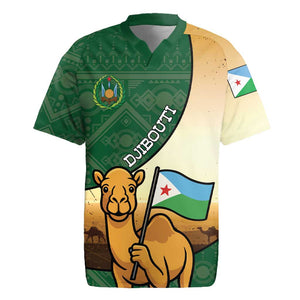 Personalized African Djibouti Rugby Jersey Camel Holding Jabuuti Flag - African Pride
