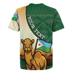 Personalized African Djibouti Rugby Jersey Camel Holding Jabuuti Flag - African Pride