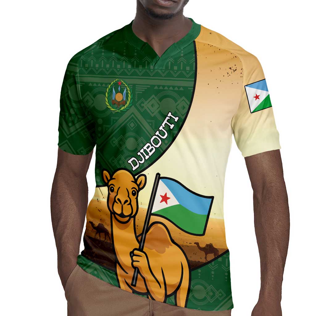 Personalized African Djibouti Rugby Jersey Camel Holding Jabuuti Flag - African Pride