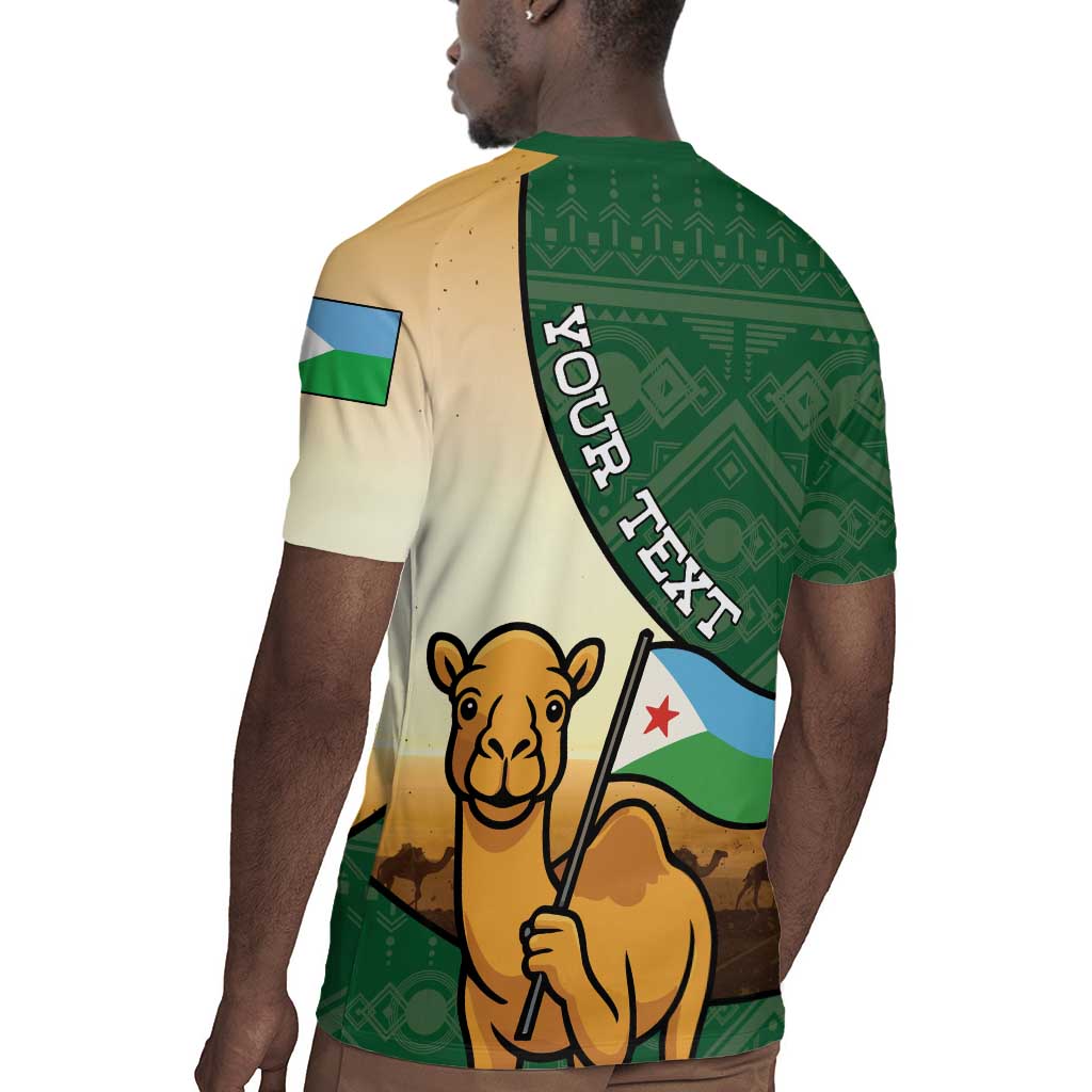 Personalized African Djibouti Rugby Jersey Camel Holding Jabuuti Flag - African Pride