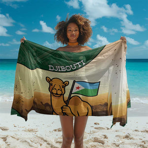 African Djibouti Sarong Camel Holding Jabuuti Flag - African Pride