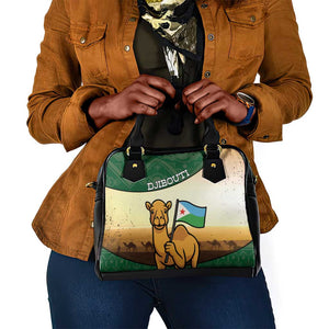 African Djibouti Shoulder Handbag Camel Holding Jabuuti Flag - African Pride