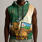 Personalized African Djibouti Sleeveless Zip Hoodie Camel Holding Jabuuti Flag - African Pride