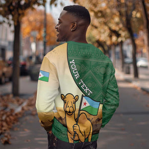 Personalized African Djibouti Sweatshirt Camel Holding Jabuuti Flag - African Pride
