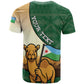 Personalized African Djibouti T shirt Camel Holding Jabuuti Flag - African Pride