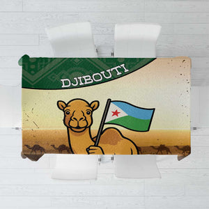 African Djibouti Tablecloth Camel Holding Jabuuti Flag - African Pride