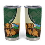Personalized African Djibouti Tumbler Cup Camel Holding Jabuuti Flag - African Pride