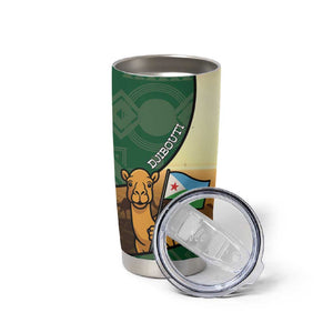 Personalized African Djibouti Tumbler Cup Camel Holding Jabuuti Flag - African Pride