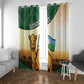 African Djibouti Window Curtain Camel Holding Jabuuti Flag - African Pride