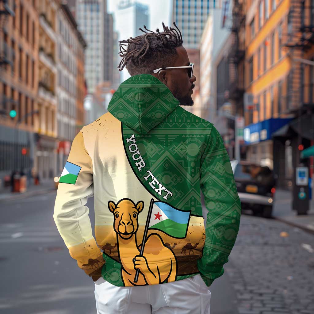 Personalized African Djibouti Zip Hoodie Camel Holding Jabuuti Flag - African Pride