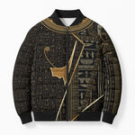 Egypt Deshret Crown Bomber Puffer Jacket Ancient Mythology Pharaoh With Pschent