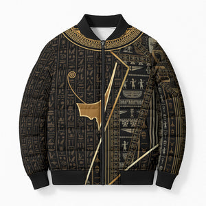 Egypt Deshret Crown Bomber Puffer Jacket Ancient Mythology Pharaoh With Pschent